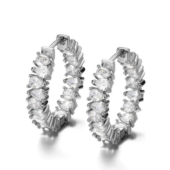 "New Fashion Oversize Circle Dainty Round Hoop Earring, GPMB1743 - Picture 2 of 3
